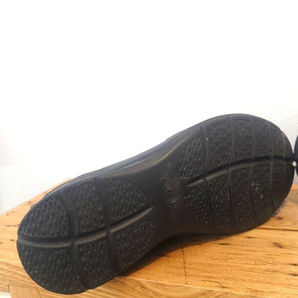 Clarks Collection Cotrell Free Black Oily Leather Pebbled Grain Loafer Men's 11M - Picture 7 of 13